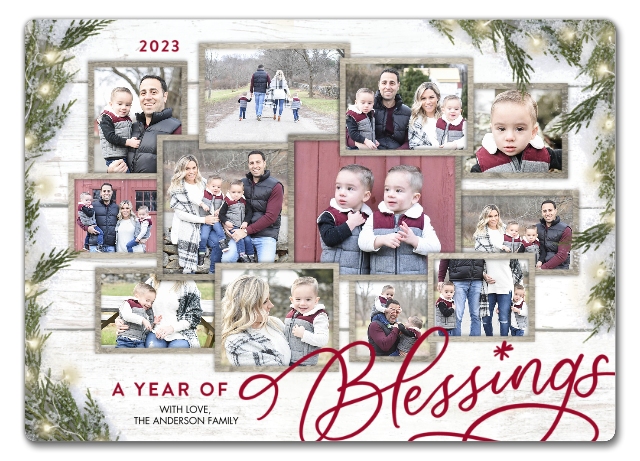 Digital Holiday Photo Cards by Tumbalina - Merry Christmas Sprigs