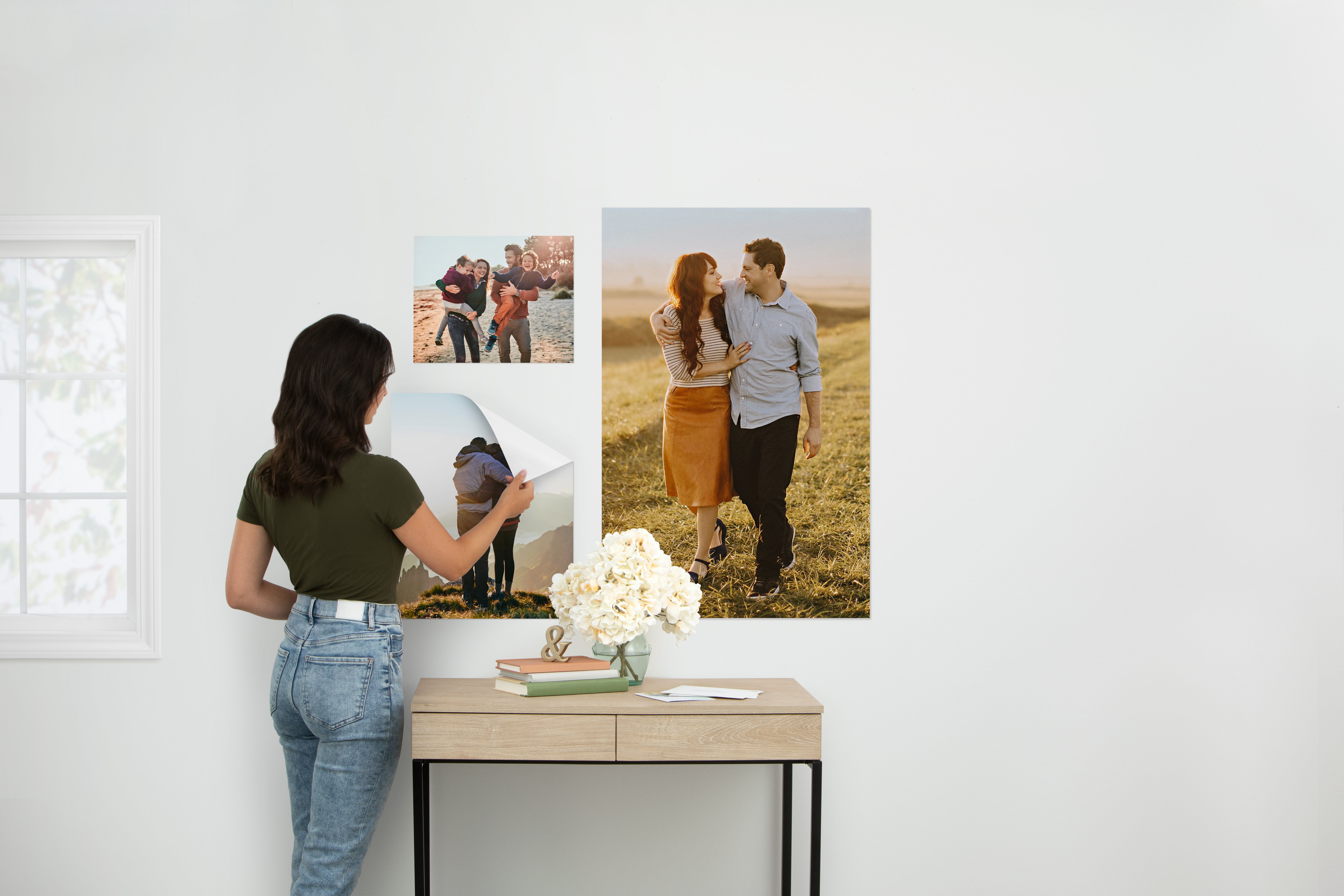 Happy Reunion 8x8 Picture Tiles | Mix Tiles Picture Frames Stick on Wall |  Photo Tiles Peel and Stick Picture Frames as Gallery Wall Frame Set (White
