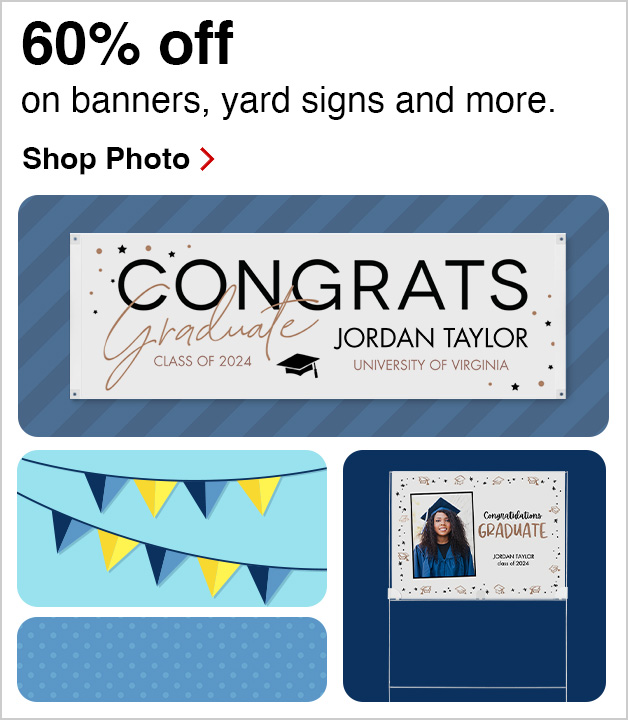 60% off Premium Cards, Yard Signs, and Banners