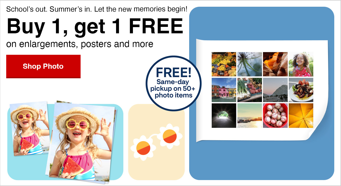 BOGO Free Enlargements, Collages, Wallet Prints and Posters