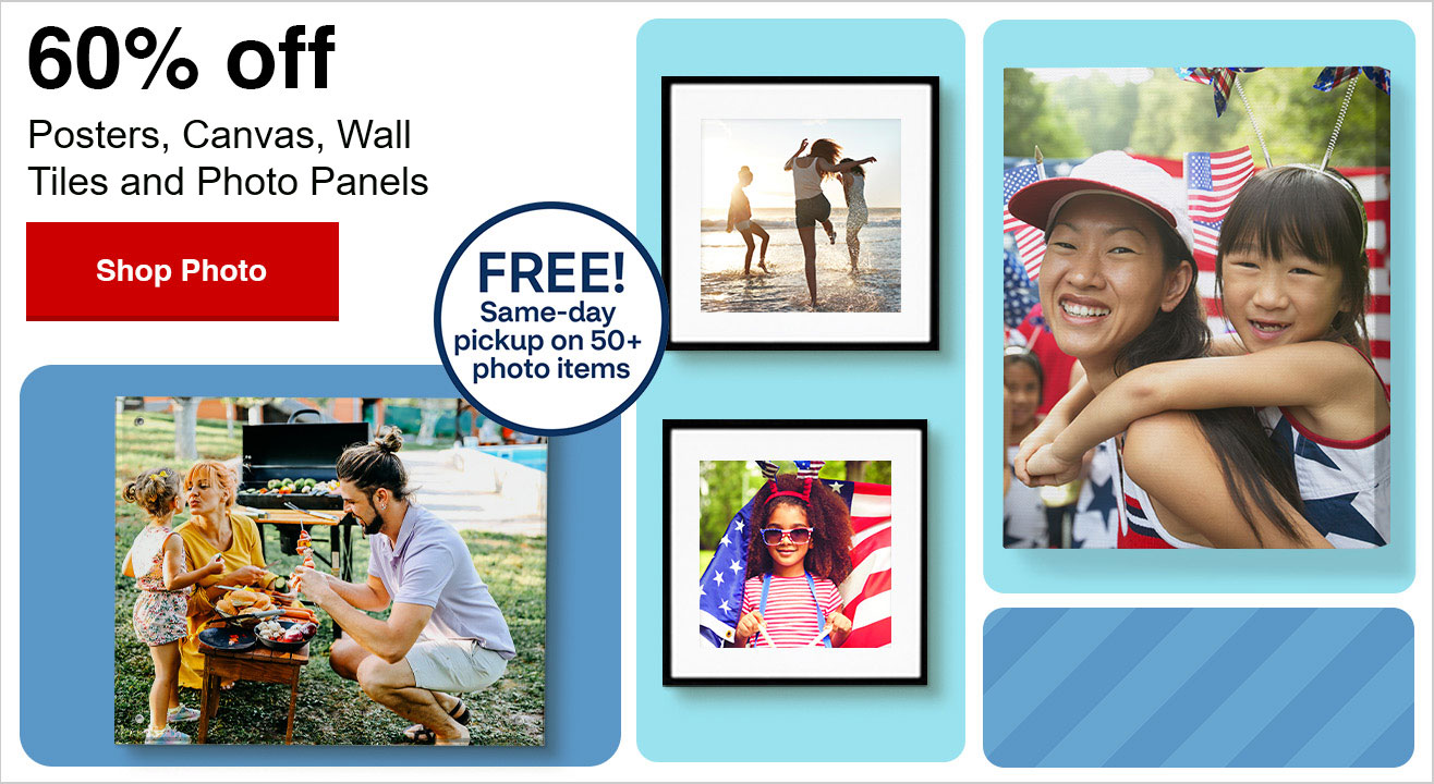 60% off Posters, Canvas, Wall Tiles, Photo Panels