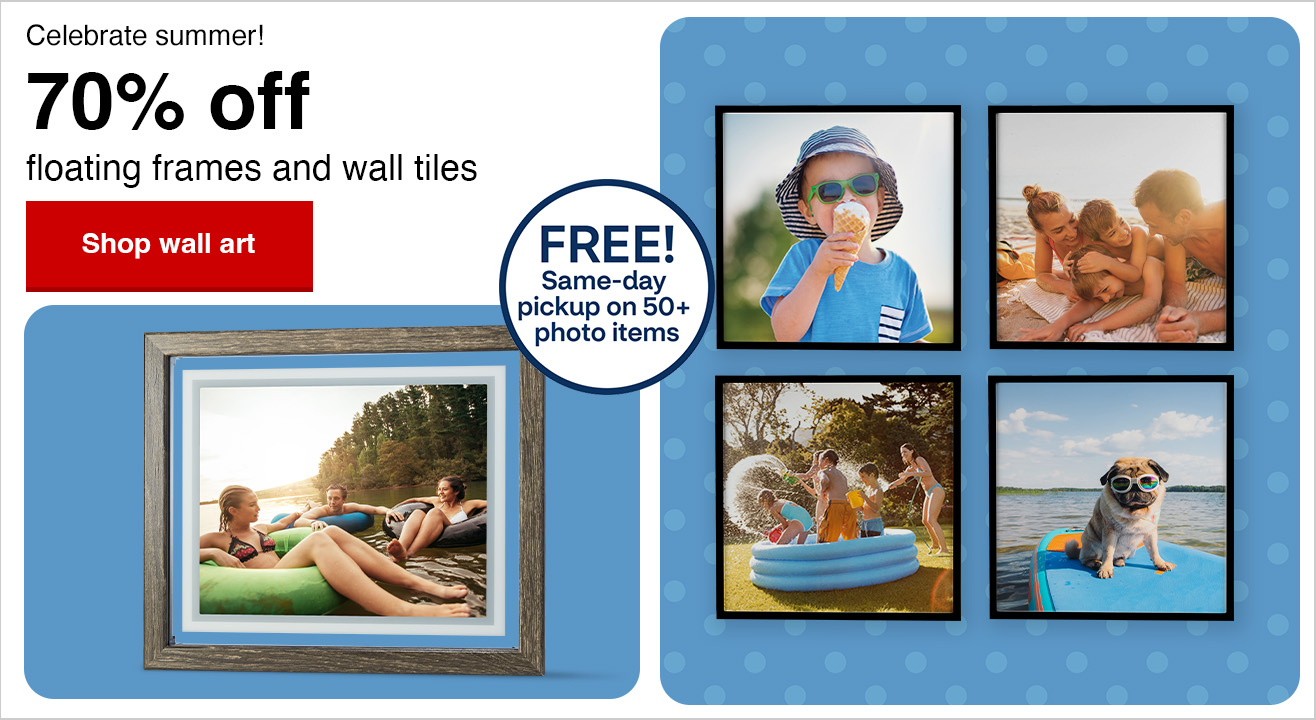 70% off Wall Tiles and Floating Frames 