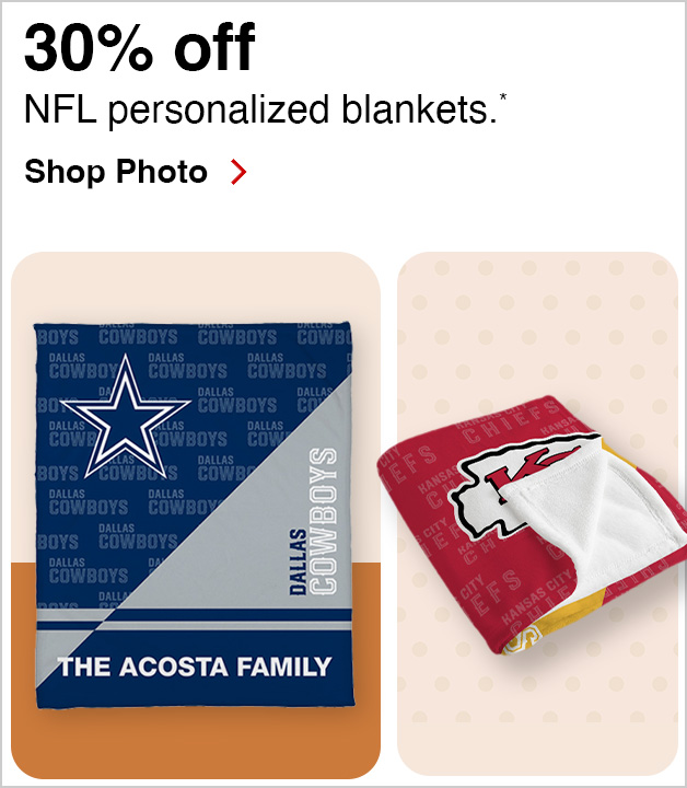 30% off NFL Personalized Blankets