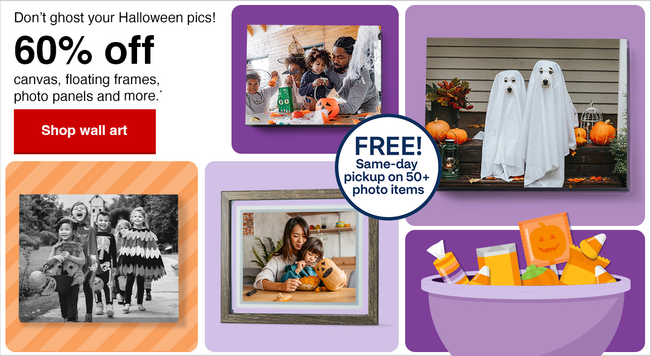 60% off Canvas, Wall Décor, Photo Panels, Floating Frames